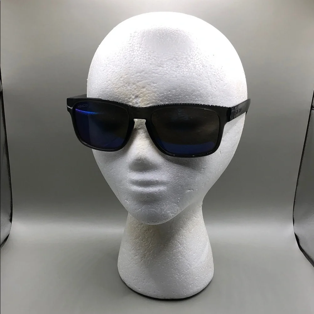 Abaco Dockside Polarized Square Sunglasses Crystal Grey Blue Mirror